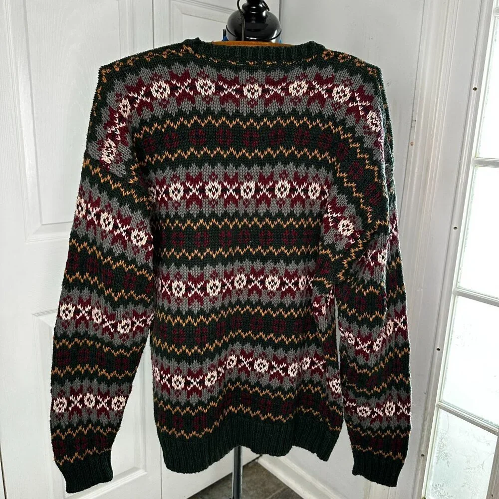 VTG Britches Great Outdoors Men's Fair Isle Cotton Geometric Sweater Size XL
